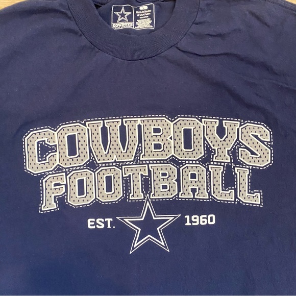 Dallas Cowboys T-Shirt Mens Size Large Navy Blue NFL Football Cotton Tee - Picture 3 of 4